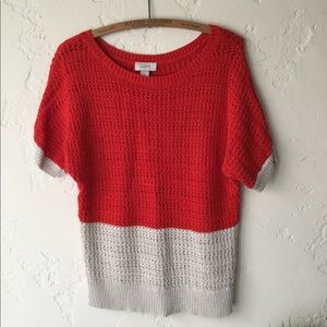 Loft Women's Knitted cotton short sleeve sweater
